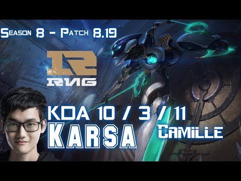 RNG Karsa CAMILLE vs XIN ZHAO Jungle - Patch 8.19 KR Ranked