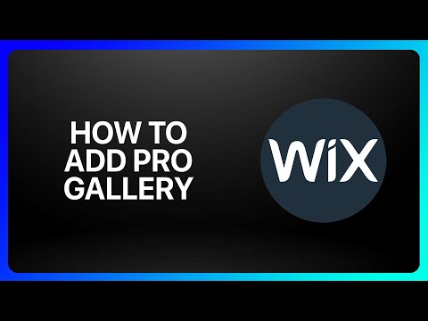 How To Add Wix Pro Gallery Tutorial