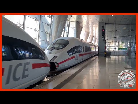 Arrival of an ICE 3 Double Traction at Frankfurt Airport Long-Distance Station (BR 403)