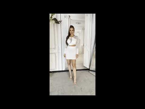 Video Mini šaty se síťovinou Meadow bílé