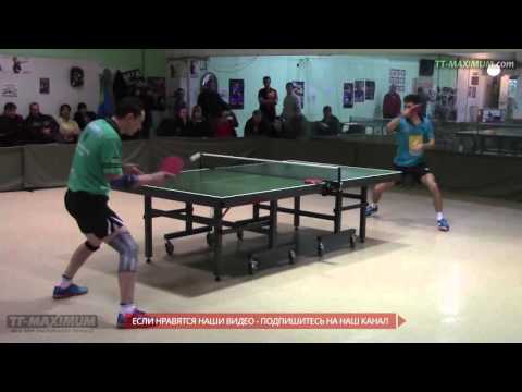 Дмитрий Писарь - топспин справа из двух точек, с Денисом Калачевским в Метеорите 12 февраля