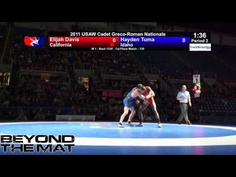 Cadet Greco Final 130 - Elijah Davis (CA) vs. Hayden Tuma (ID)