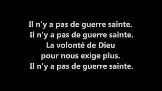 NO HOLY WAR   French & English lyrics
