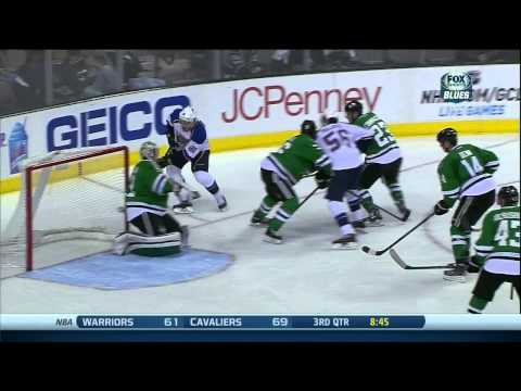 Kari Lehtonen larceny on Magnus Paajarvi St. Louis Blues vs Dallas Stars 12/29/13 NHL Hockey