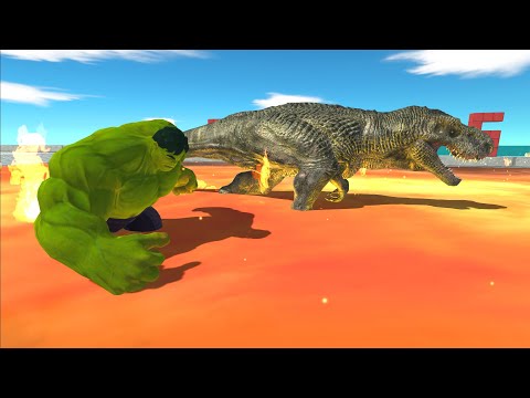 Lava Race | Marvel VS Carnivores Dinosaurs - Animal Revolt Battle Simulator