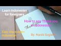 Learn Indonesian for foreigners, How to say thank you in Indonesian.