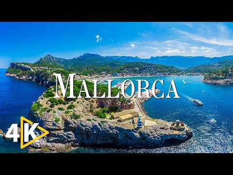 FLYING OVER MALLORCA (4K UHD) - Soothing Music Along With Beautiful Nature Video