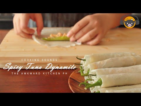 *NO MUSIC* Cheesy Spicy Tuna Dynamite | Filipino Street Food | Cooking Sounds