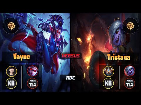Ruler VAYNE (ADC) [Press the Attack] VS TRISTANA - Challenger KR Patch 11.4