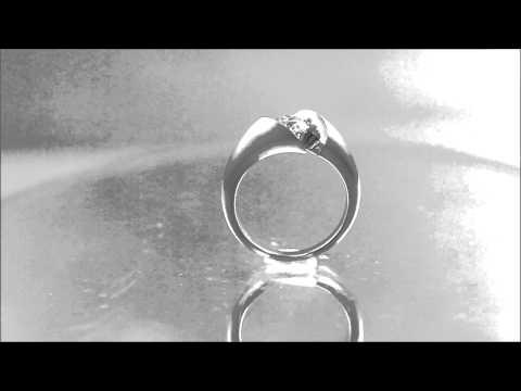 14K WHITE GOLD ROUND CUT DIAMOND ENGAGEMENT RING SEMI TENSION - KNR INC - 660