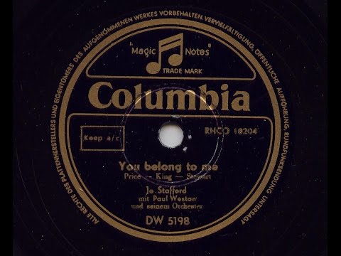Jo Stafford 'You Belong To Me' 1952 78 rpm