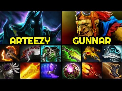 ARTEEZY Battle Fury Abaddon vs GUNNAR Full Slotted Batrider 7.28 Dota 2