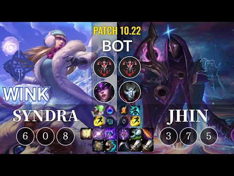 ES Wink Syndra vs Jhin Bot - KR Patch 10.22