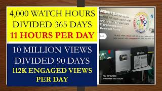 Download lagu TO BE QUALIFIED FOR MONETIZATION 4K WATCH HOURS IN A YEAR AND 10MILLION ENGAGED VIEWS IN 90 DAYS mp3
