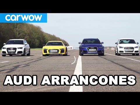 Audi Mega Arrancones: R8 v RS6 v RS3 v S1 v RS2 v Ducati