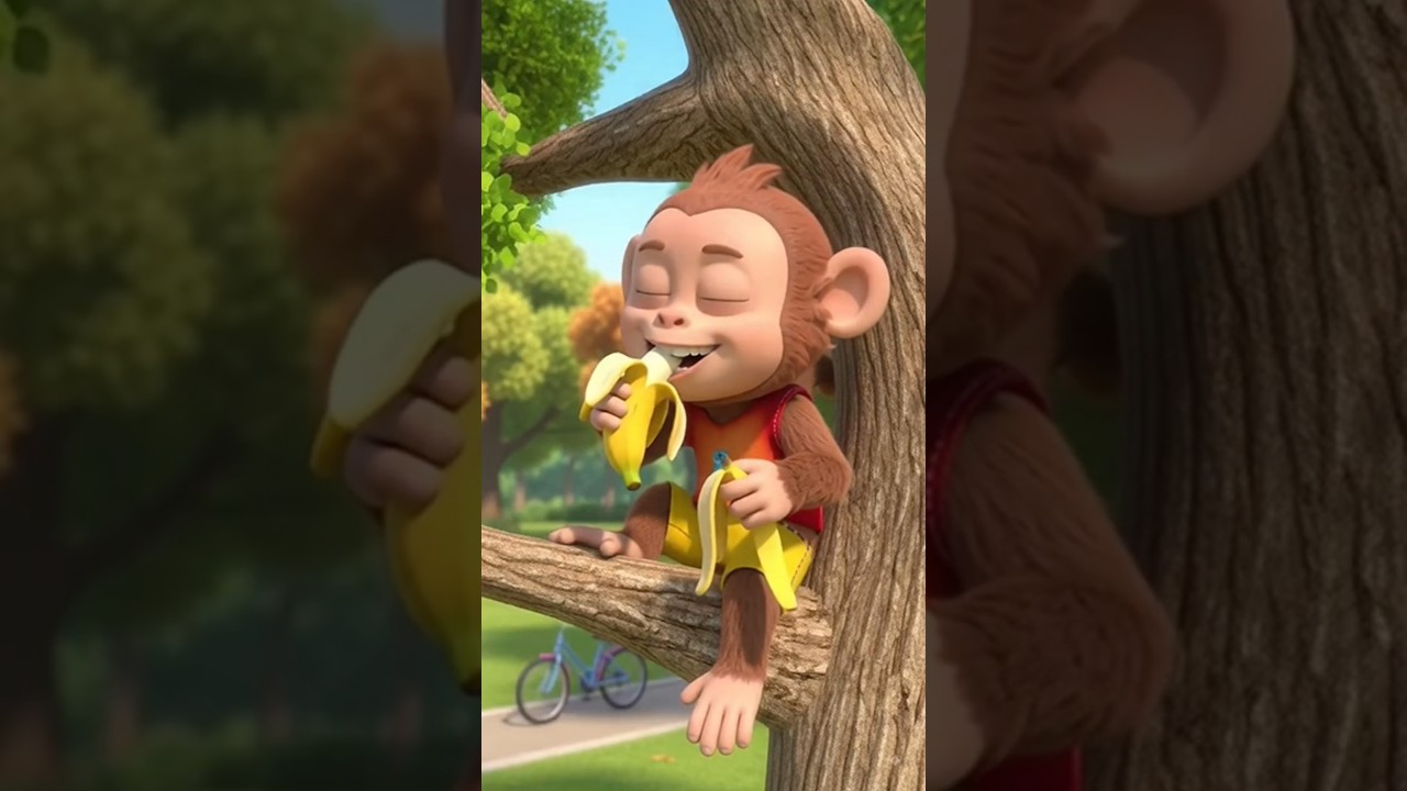 Monkey’s Banana Prank Gone Wrong! 🐵🍌🚴😂 #cartoon