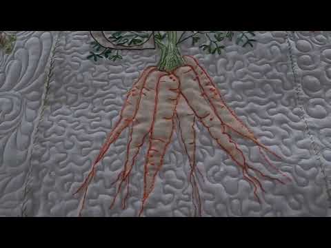 Micro Stippling as a background free motion fill. A great fill behind applique or embroidered blocks