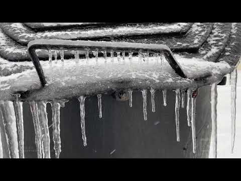 02-18-2021 Greenville, MS - Thick Ice Accumulations Render Streets Impassible