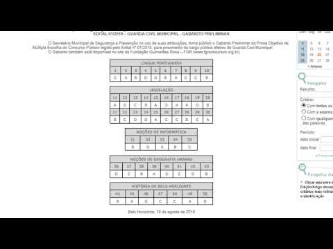 🎬▶🦁SAIU GABARITO DA PROVA DA GUARDA MUNICIPAL DE BELO HORIZONTE CONFIRA AQUI!PARABÉNS A VOCE!