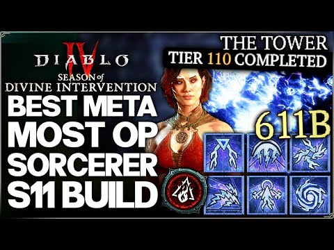 Diablo 4 - New Best OP TRILLION DPS Sorcerer Build - Season 11 Tower Meta Crackling Energy Guide!