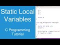 Static Local Variables C Programming Tutorial