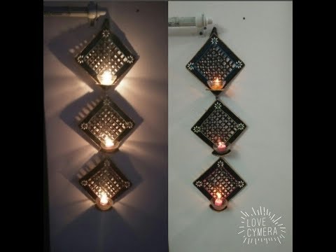 How to make newspaper wall hanging cum candle holder from newspaper//diy artmypassion 6 Video