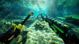 Metal Detecting Underwater for Buried Treasure While Scuba Diving! (Found Money &amp; Diamonds)