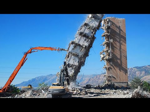 Peligro! Potentes máquinas en acción Impresionante tecnología de demolición de los edificios y estru