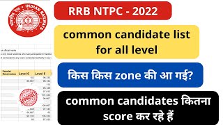 rrb ntpc 2022 | common candidate list 2021 | ntpc rrb latest news