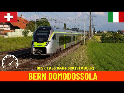 Cab Ride Bern - Brig - Domodossola (Switzerland-Italy) train driver's view in 4K