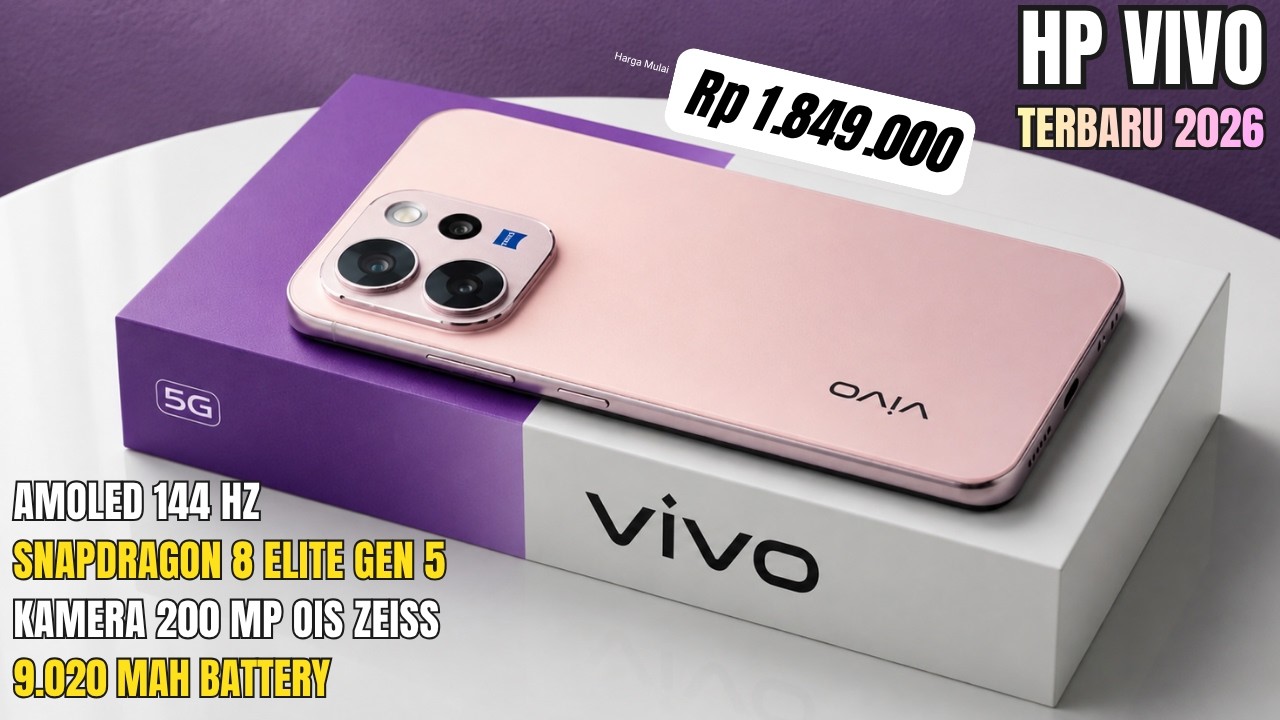 BARU SAJA RESMI‼️9020mAh, RAM 12/512GB - HP VIVO TERBARU DAN TERBAIK AGUSTUS 2026
