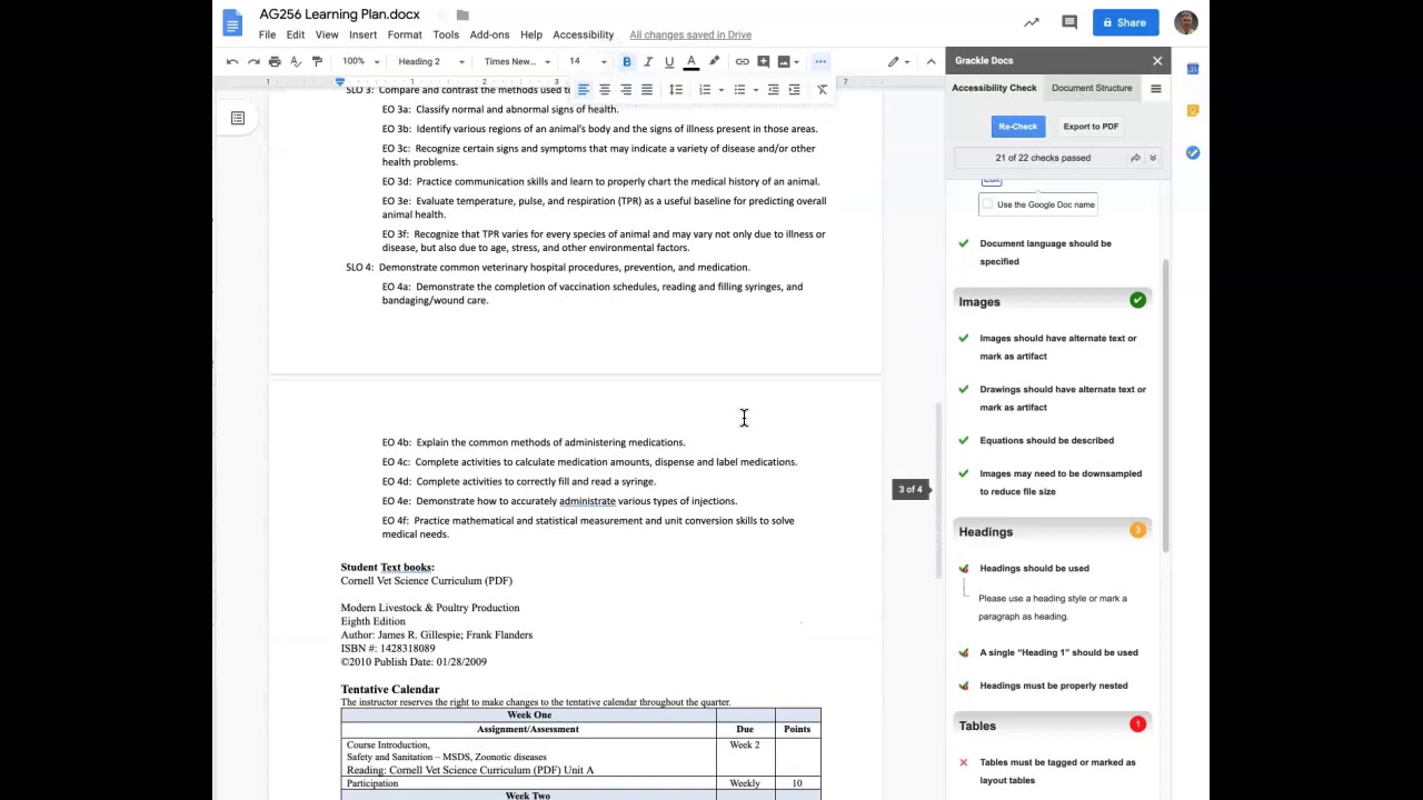 Using Grackle for making Google Docs accessible.