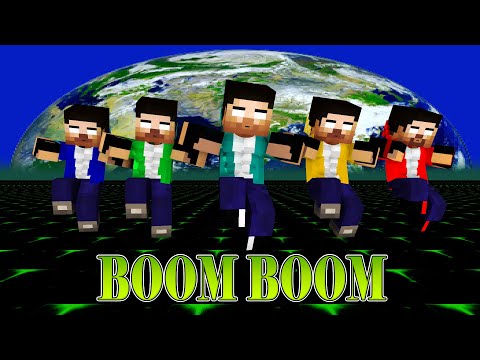 MONSTER SCHOOL : BOOM BOOM WALKER DANCE MEME EIN AND HEROBRINE FAMILY - MINECRAFT ANIMATION