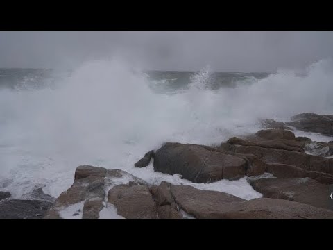 03-14-2023 Rockport, MA - High Wind Warning - Huge Waves Slam Photog - Drone