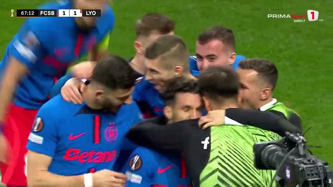 REZUMAT: FCSB - Olympique Lyon 1-3. FCSB a cedat pe final, după ce a ratat ocazii mari