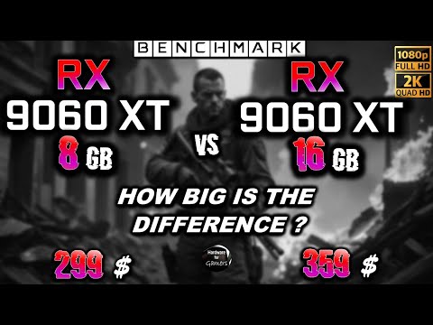RX 9060 XT 8GB vs RX 9060 XT 16GB / Test / 1080p - 1440p / in 8 Games / Ryzen 7 9800X3D