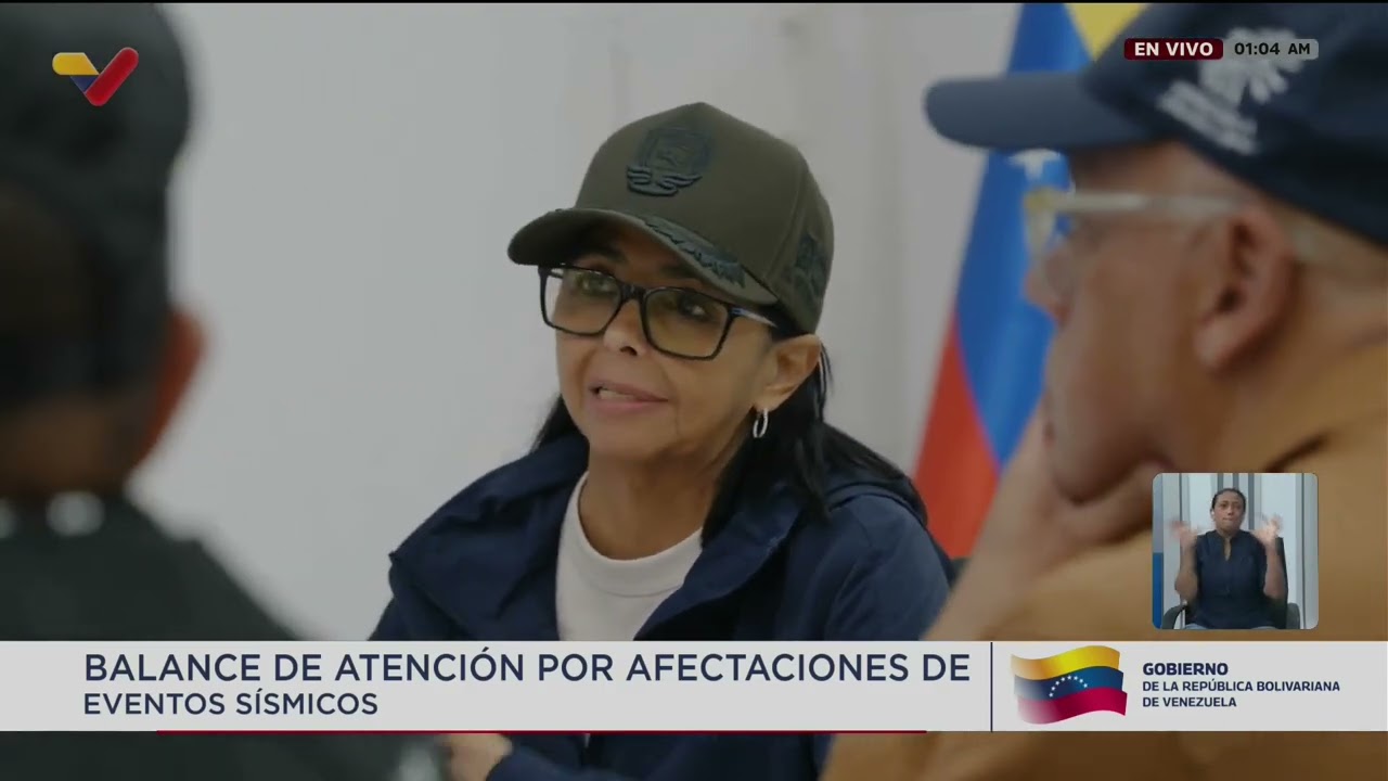 Balance de Delcy Rodríguez este 27 junio 2026 a la 1:11 a.m. tras los terremotos en Venezuela