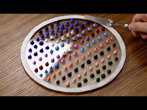 How To Acrylic Painting For Beginners From Dots on Clear Acrylic Sheet #1039｜Easy Painting ASMR