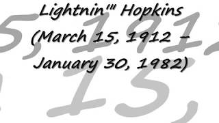 Lightnin' Hopkins ~ I'm Wit' It