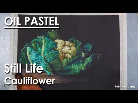 Cauliflower Oil Pastel Still Life Drawing