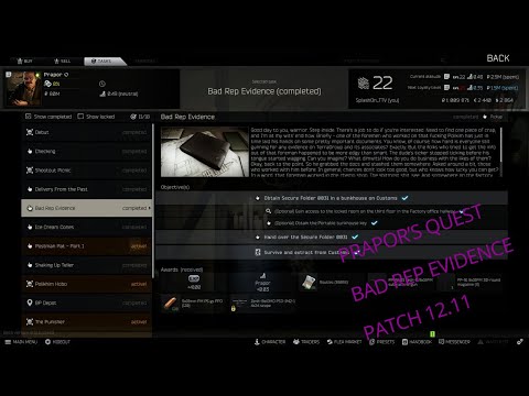 Escape From Tarkov | Prapor's Task Bad Rep Evidence
