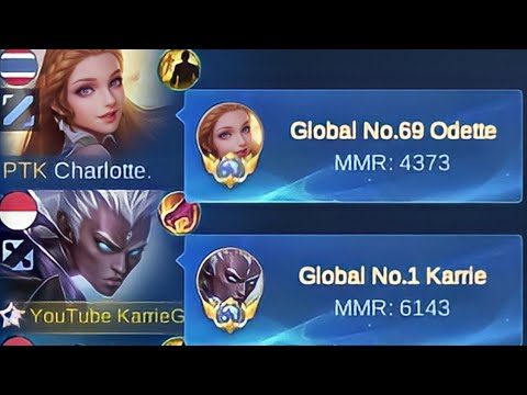 DUO TOP GLOBAL KARRIE EX GLOBAL ODETTE BEGINI JADINYA🔥!! Mobile legends