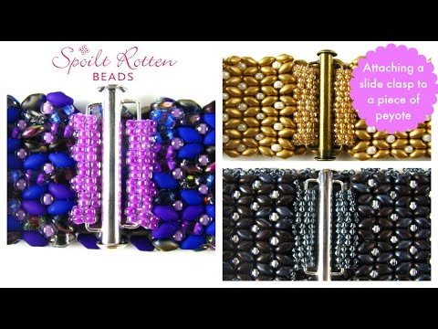 Attaching a Slide Clasp To a Strip of Bead Work