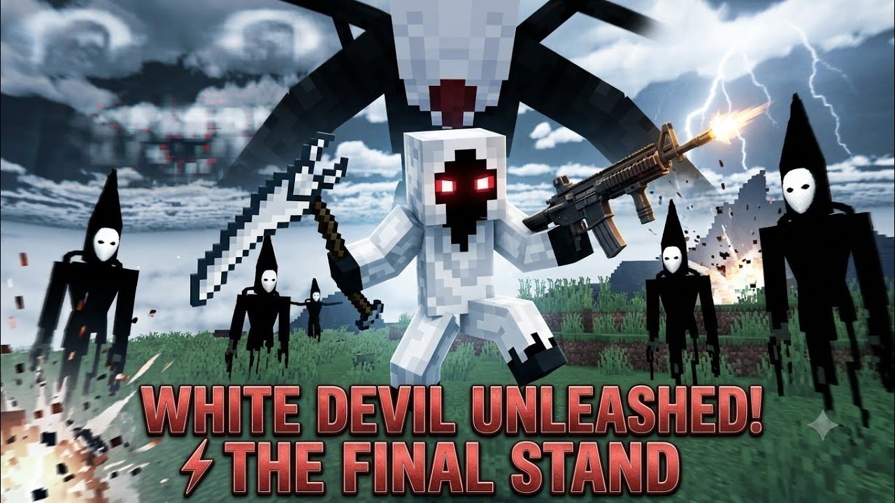 WHITE DEVIL VS THE FACELSS SHADOW ENTITIES: Ultimate Minecraft Showdown
