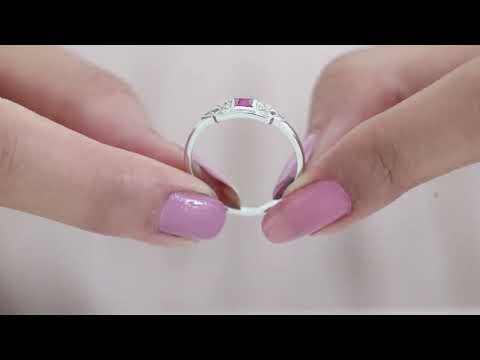 1/4 CT Bezel Set Ruby Anniversary Band with Diamond