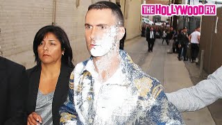 Adam Levine From Maroon 5 Gets Flour-Bombed While Signing Autographs For Fans At Jimmy Kimmel Live!
