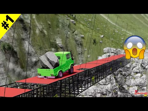 BeamNG-Drive- - CARS vs HANGING BRIDGE | Car Crashes
