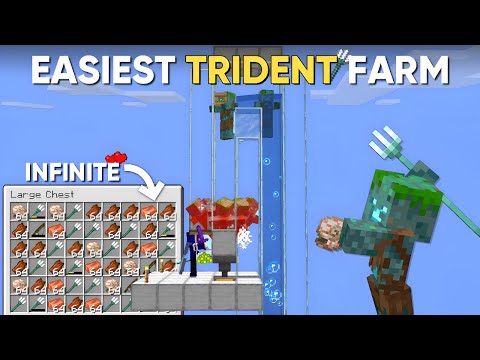 Minecraft Easiest Trident Farm 1.21 - AFK Drowned Farm