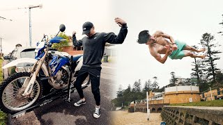 He Bought His DREAM BIKE + Crazy FLIPS At The BEACH!
