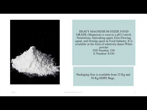 Heavy Magnesium Oxide Food Grade